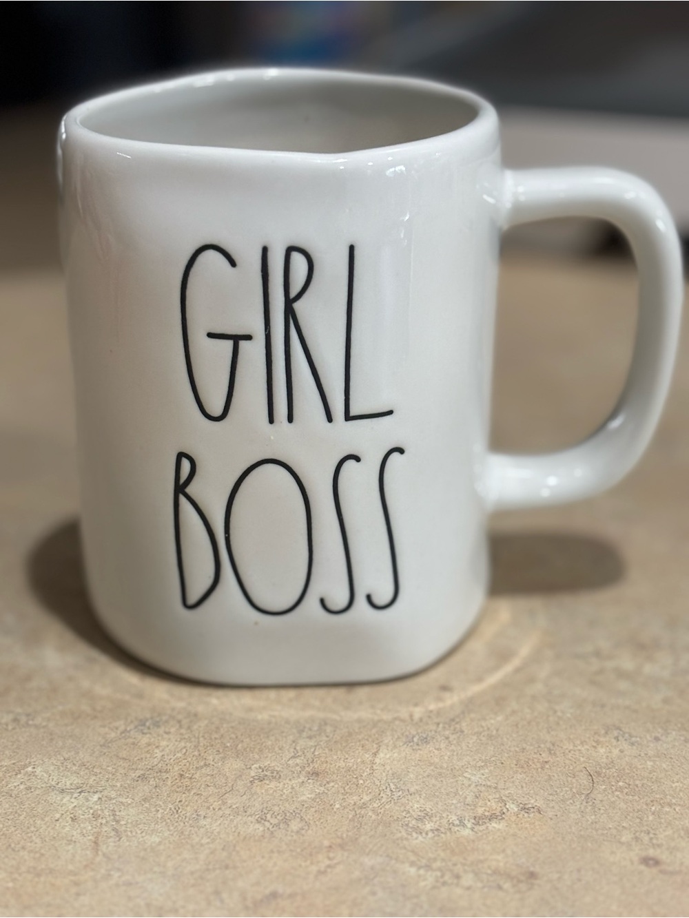Rae Dunn White 'GIRL BOSS' Ceramic Coffee Mug